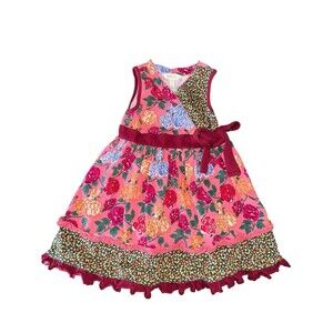 MATILDA JANE girls Size 4 pink Floral Fall bouquet Dress Sleeveless